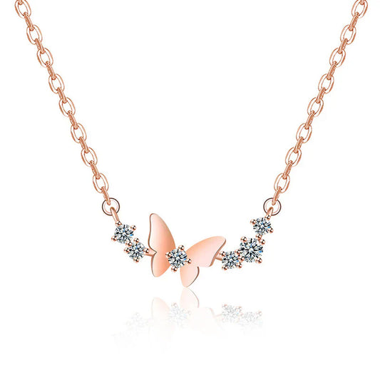 American Diamond Studded Butterfly Themed Contemporary Pendant