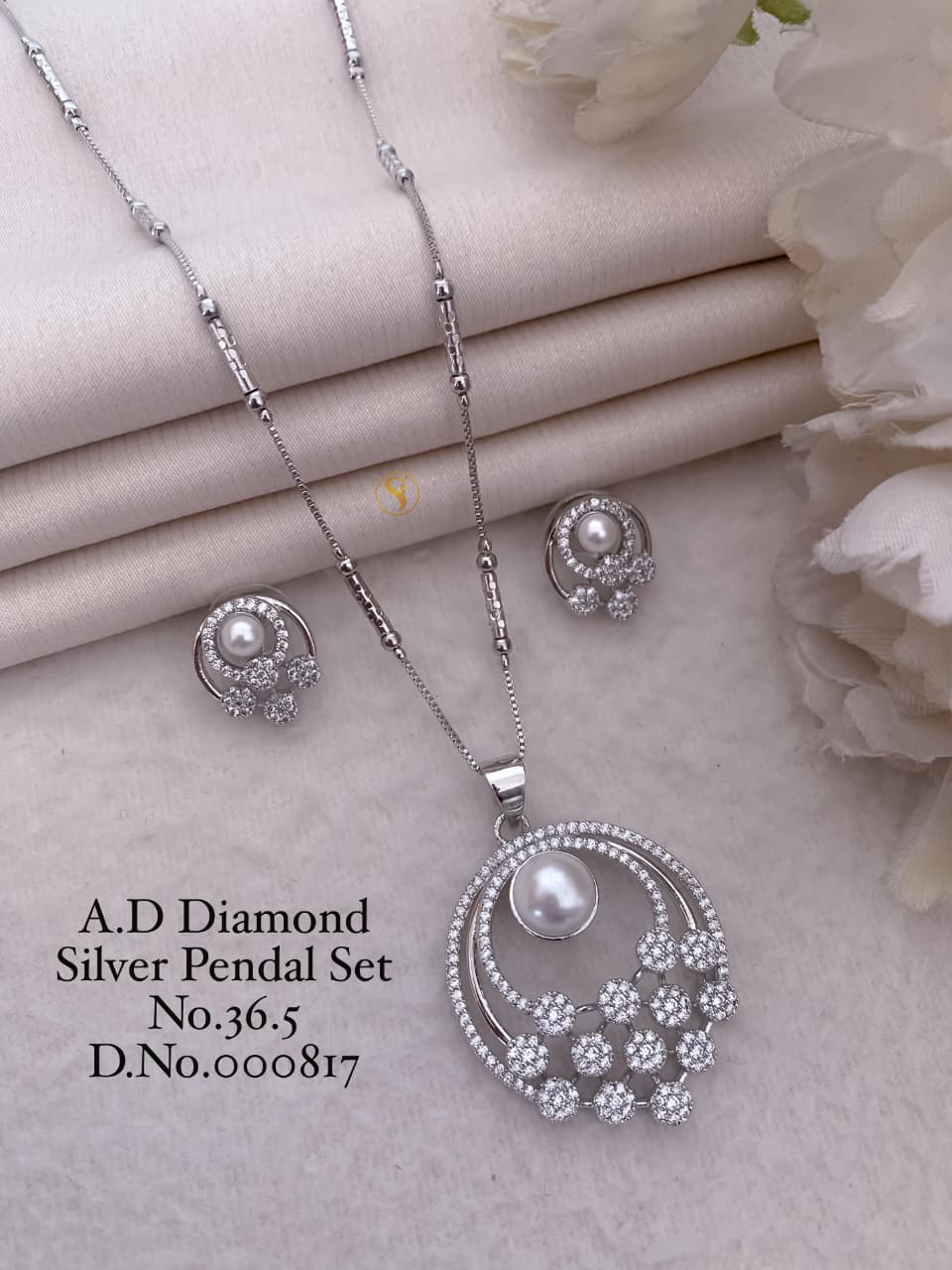 Premium Quality Imitation Jewellery AD Pendant Set ADPS041