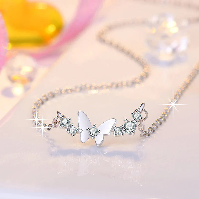 American Diamond Studded Butterfly Themed Contemporary Pendant