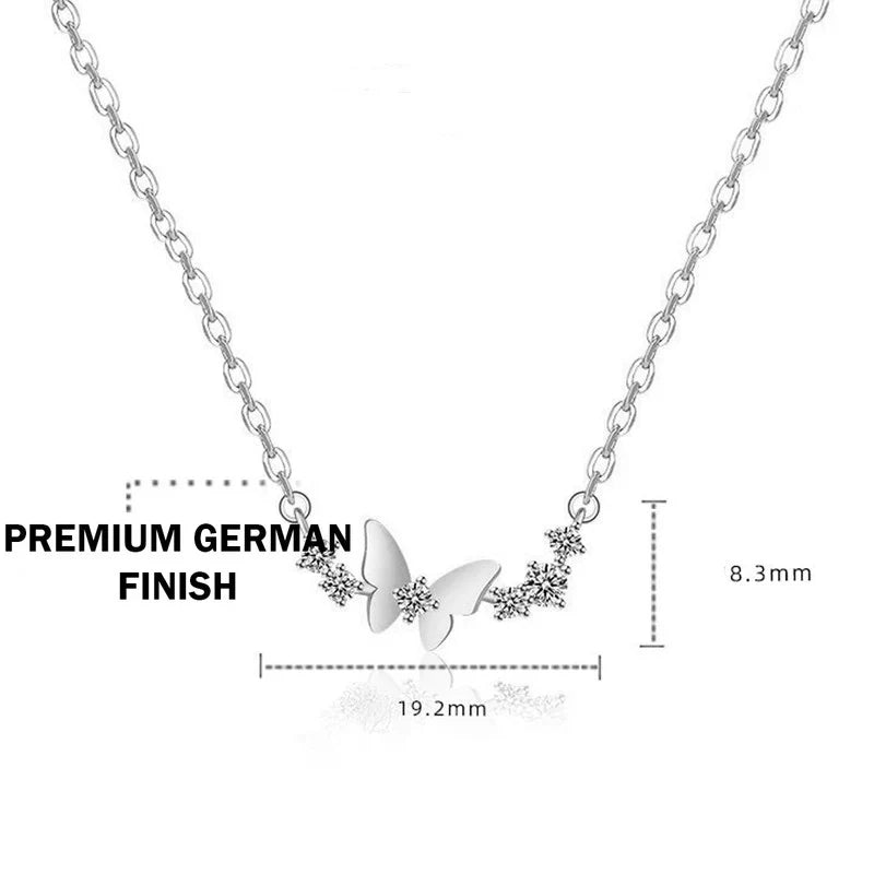 American Diamond Studded Butterfly Themed Contemporary Pendant