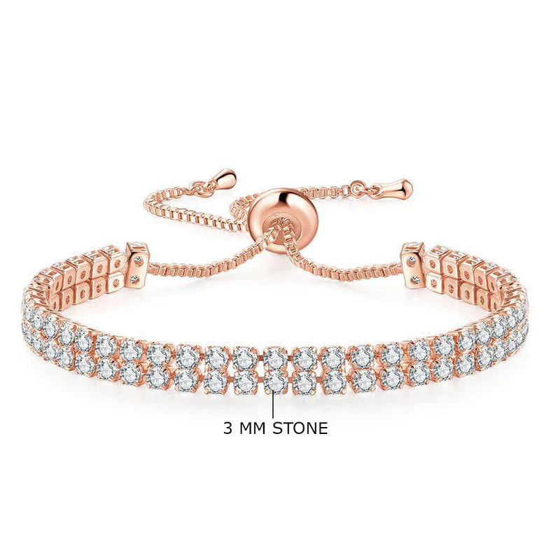 Round Cut Cubic Zirconia White Matrix Tennis Bracelet