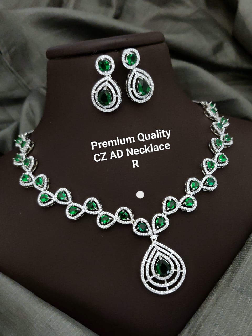 Premium Quality Imitation Jewellery AD Necklace Set ADN10