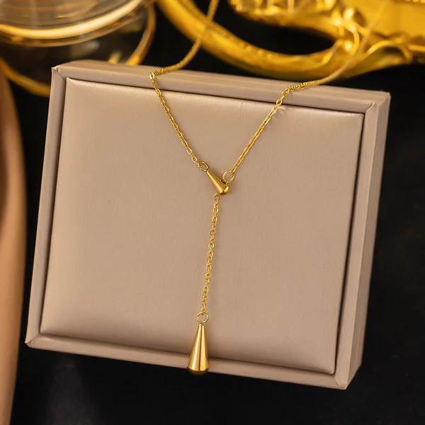 Gold Plated Stainless Steel Anti Tarnish Teardrop Pendant