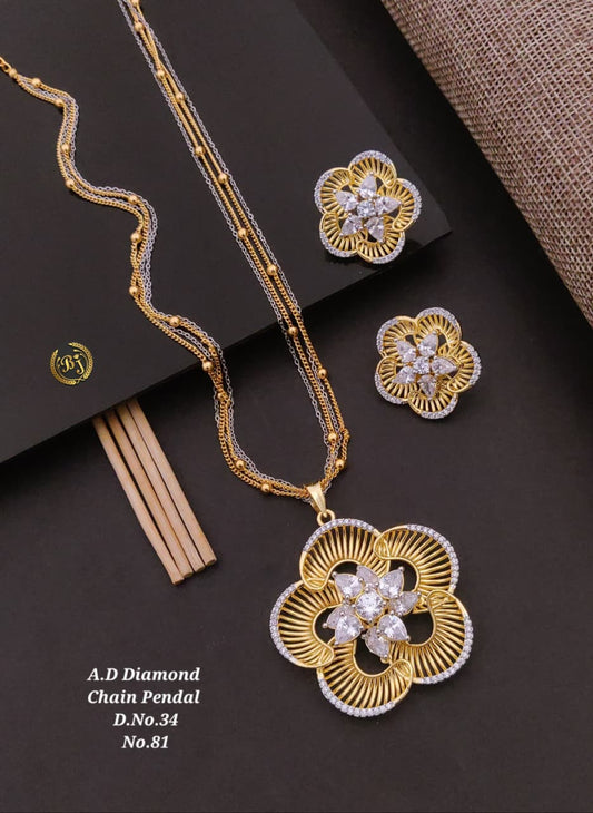 Premium Quality Imitation Jewellery AD Pendant Set ADPS050