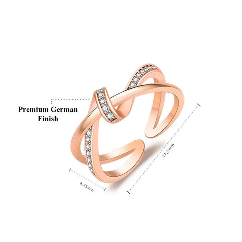 American Diamond Studded Contemporary Korean Finger Ring