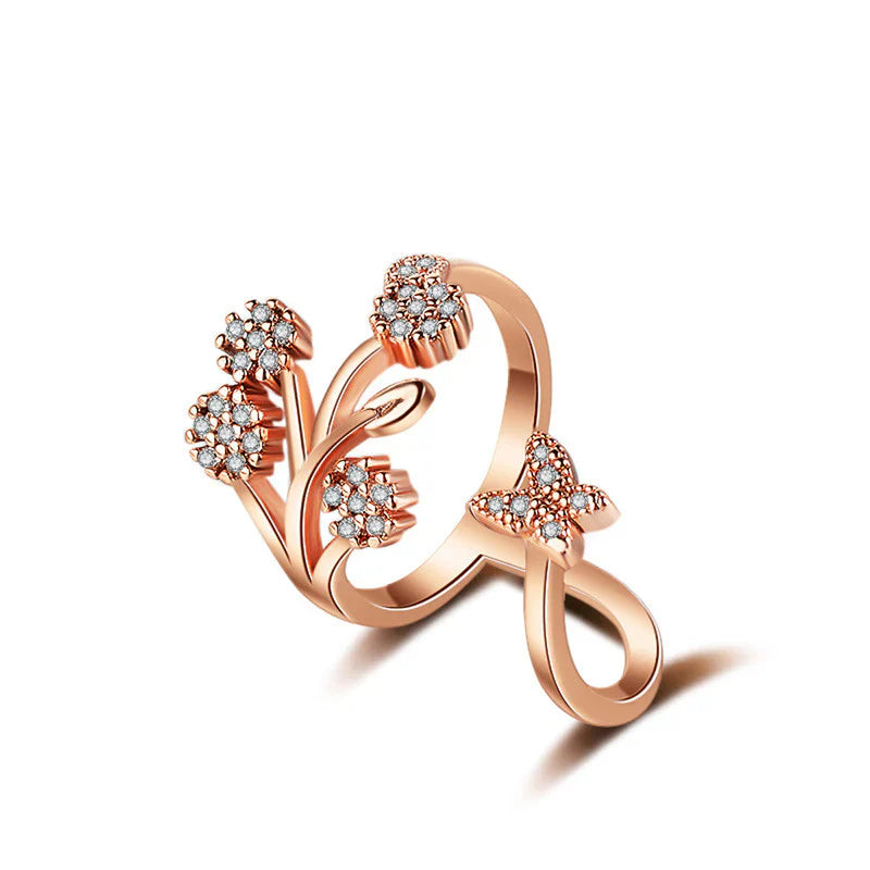 American Diamond Studded Contemporary Korean Finger Ring