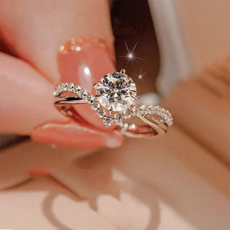 American Diamond Studded Contemporary Korean Finger Ring