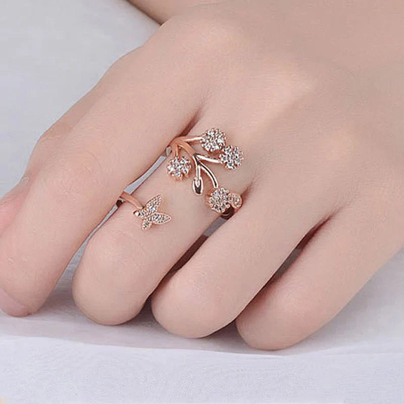 American Diamond Studded Contemporary Korean Finger Ring