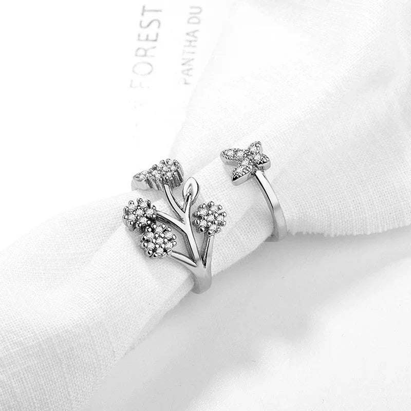 American Diamond Studded Contemporary Korean Finger Ring