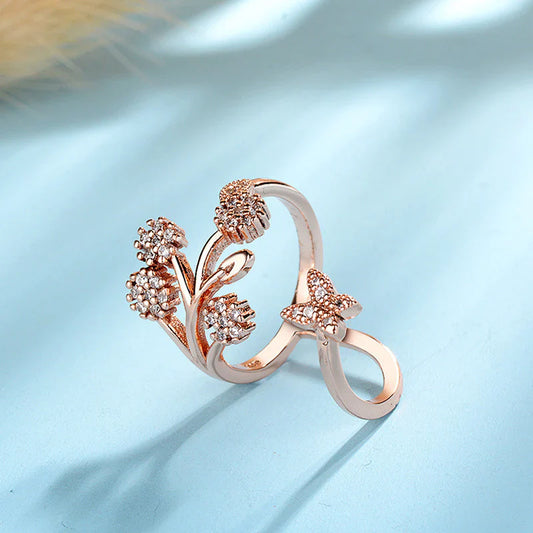 American Diamond Studded Contemporary Korean Finger Ring