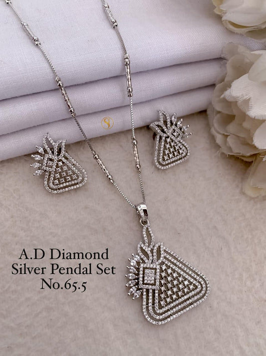 Premium Quality Imitation Jewellery AD Pendant Set ADPS032