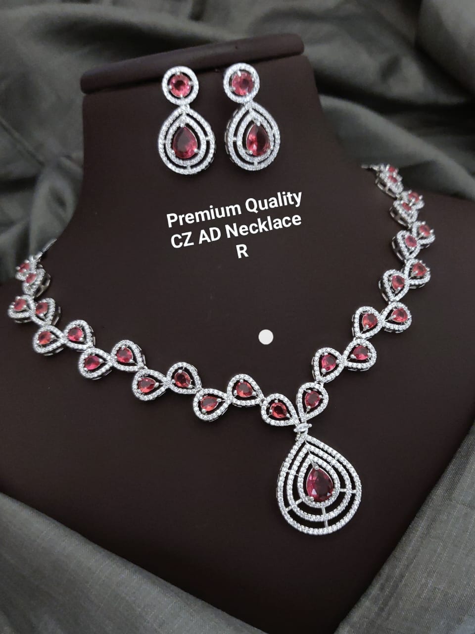 Premium Quality Imitation Jewellery AD Necklace Set ADN10