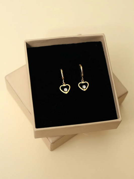 Gold Plated Heart Shape Karsyn Earrings