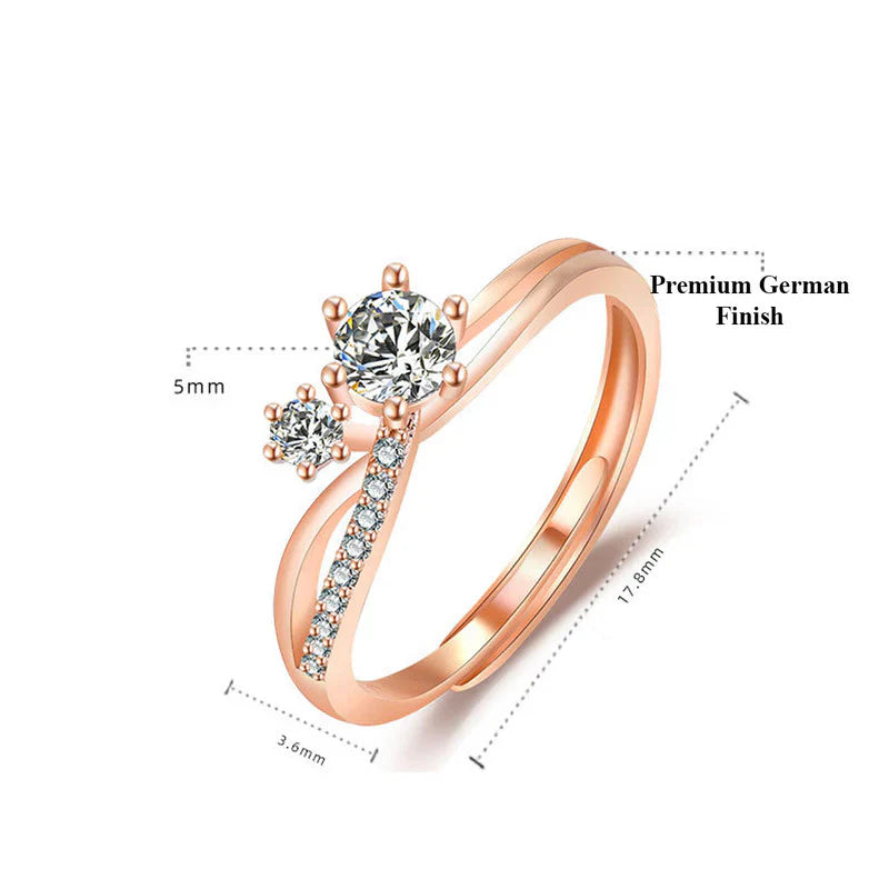 American Diamond Studded Contemporary Korean Finger Ring