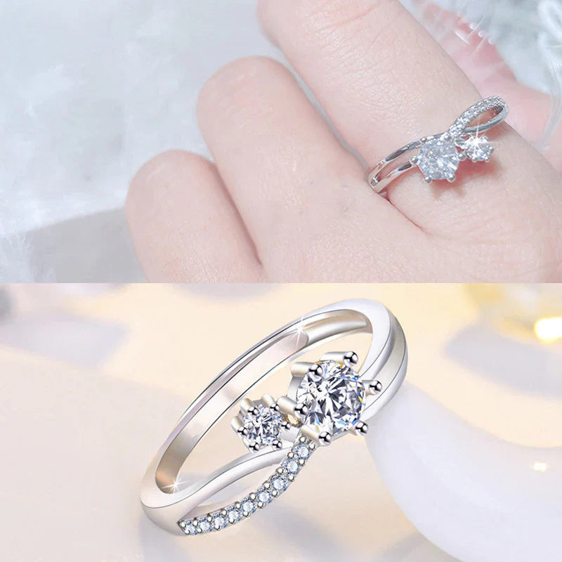 American Diamond Studded Contemporary Korean Finger Ring