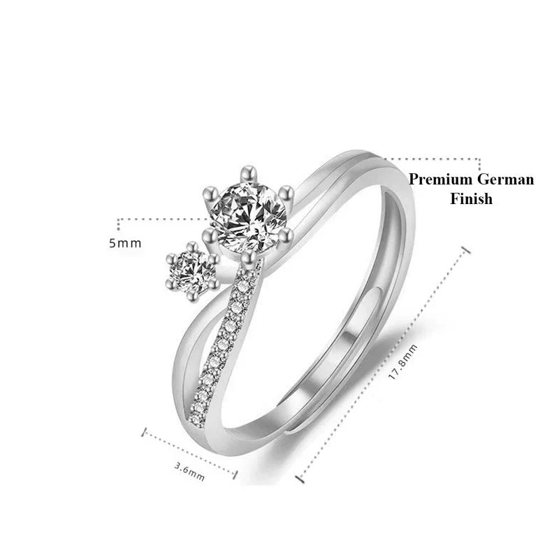 American Diamond Studded Contemporary Korean Finger Ring