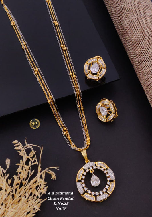 Premium Quality Imitation Jewellery AD Pendant Set ADPS052