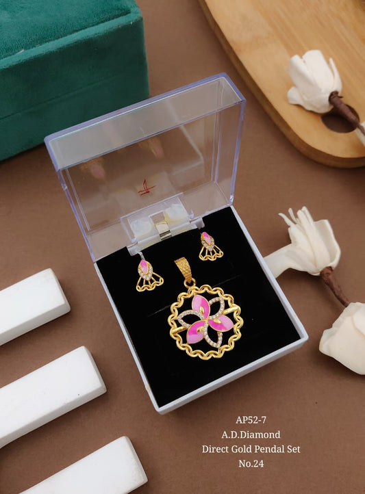 Premium Quality Imitation Jewellery AD Pendant Set PDS06