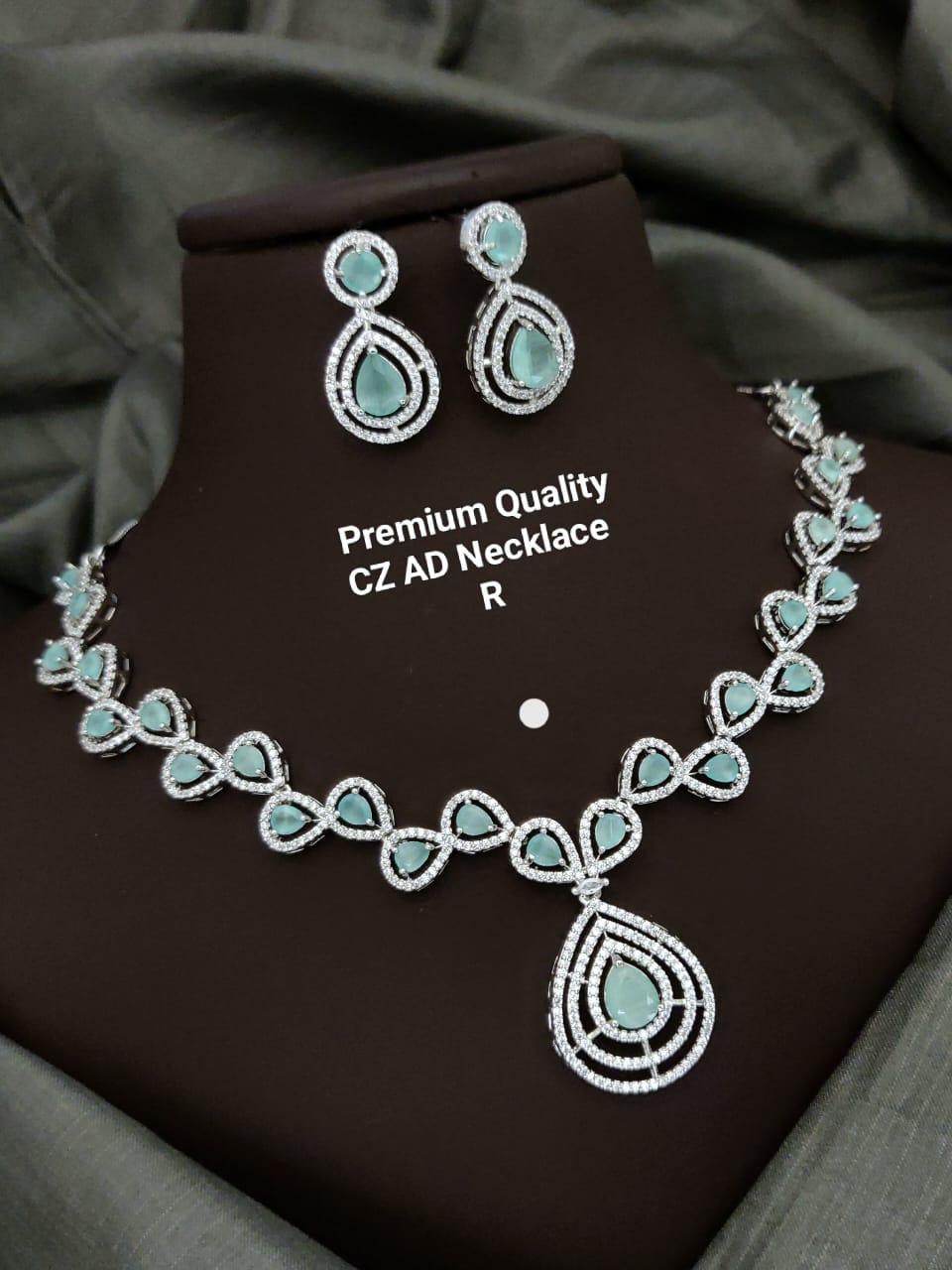 Premium Quality Imitation Jewellery AD Necklace Set ADN10