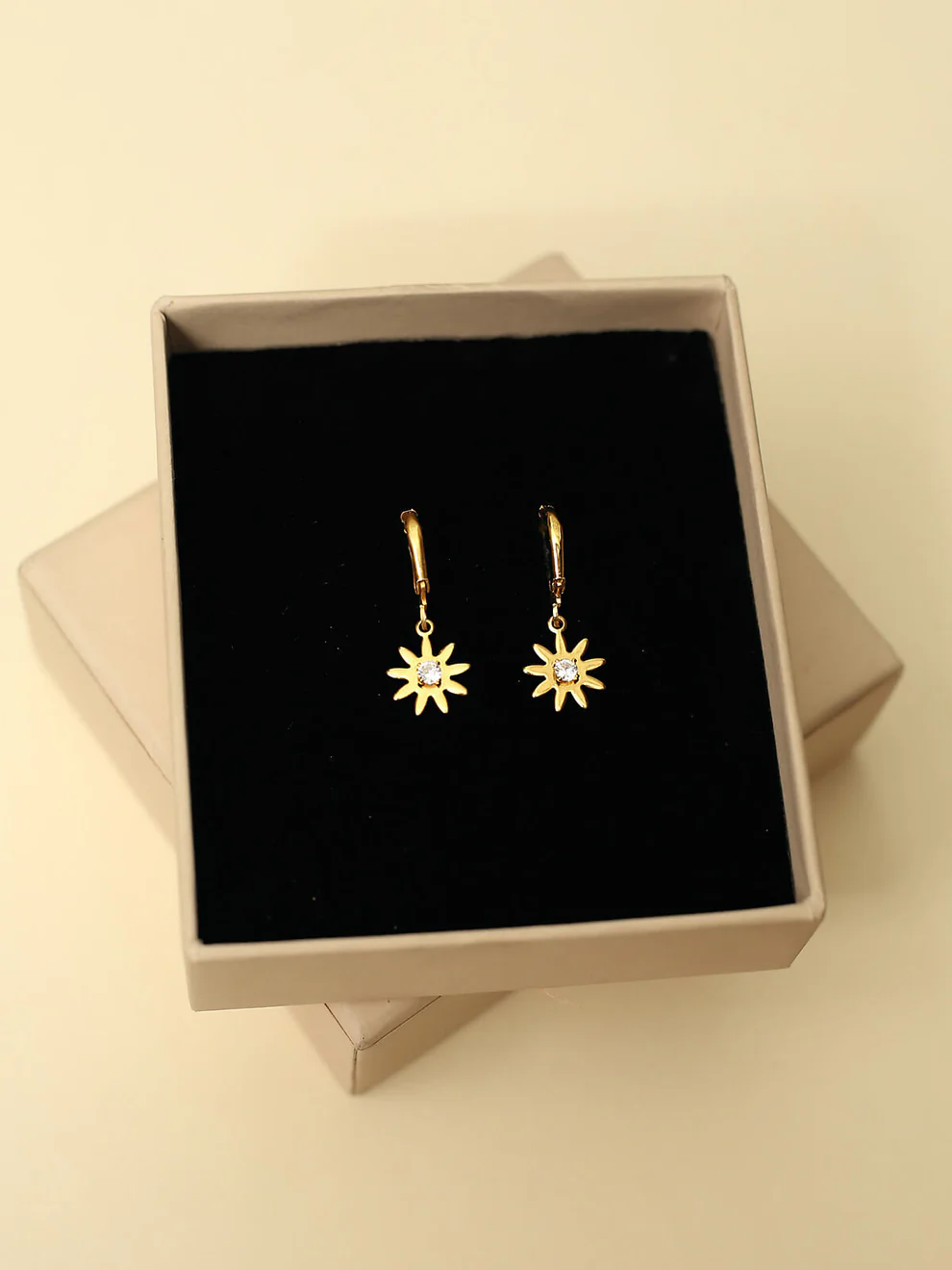 Gold Plated Sun Theme Nala Earrings