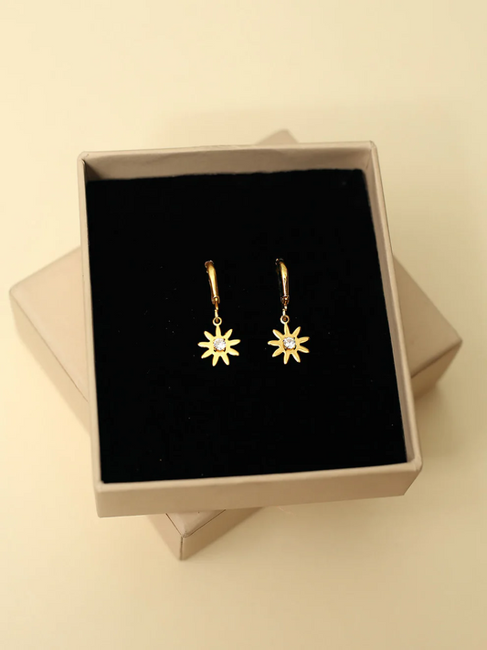 Gold Plated Sun Theme Nala Earrings