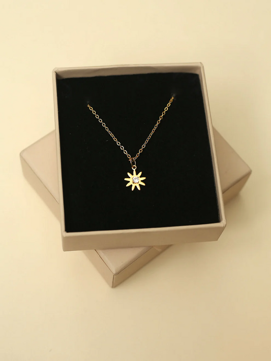 Gold Plated Sun Theme Novalee Necklace