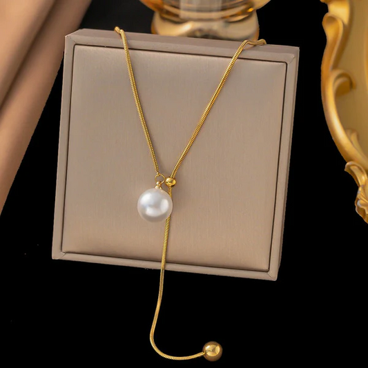 Gold Plated Anti Tarnish Pearl Studded Pendant