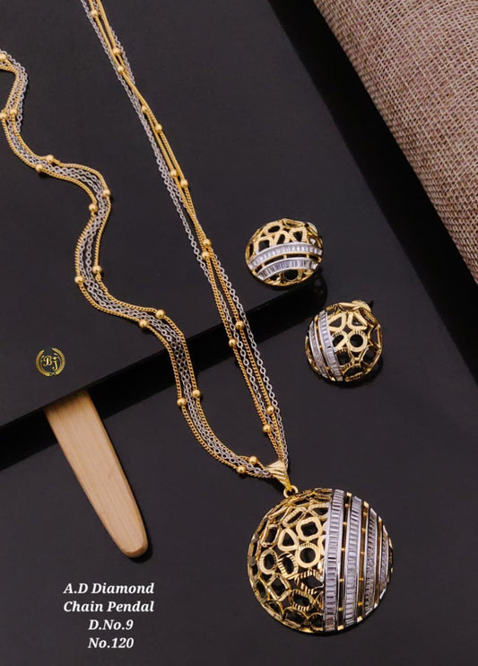 Premium Quality Imitation Jewellery AD Pendant Set ADPS054