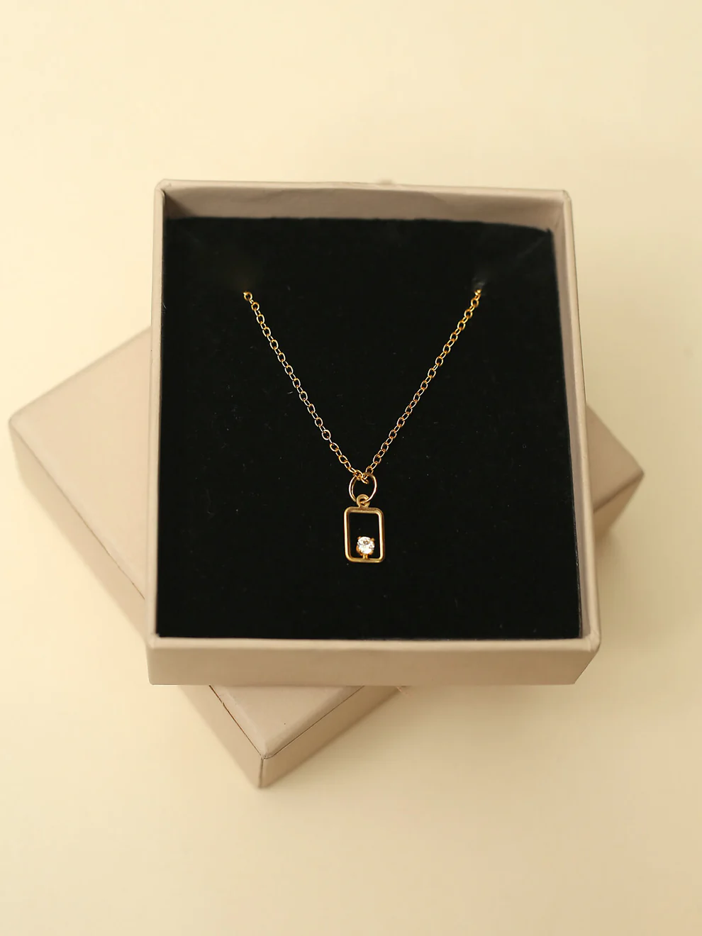 Gold Plated Rectangle Theme Winona Necklace