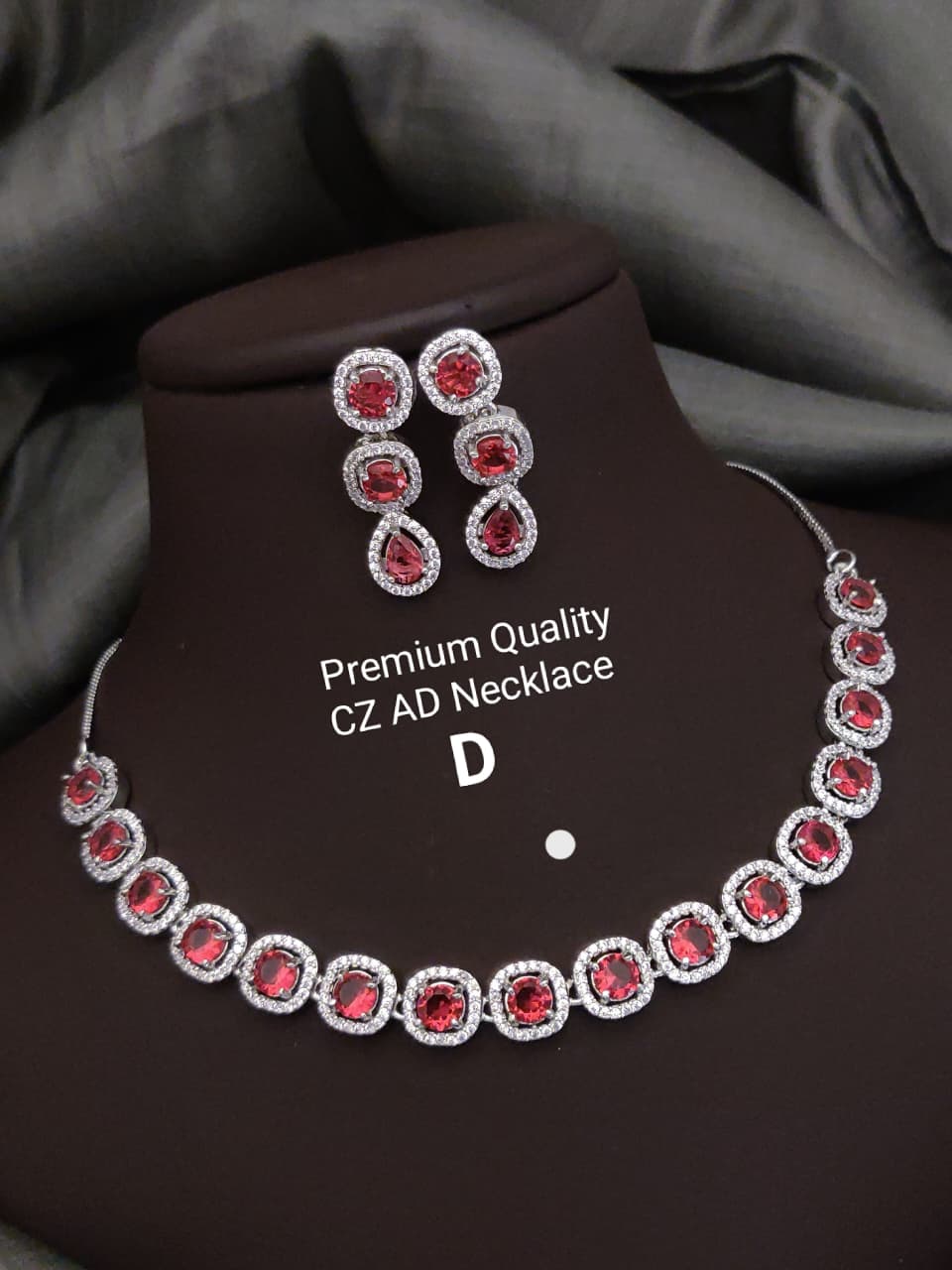 Premium Quality Imitation Jewellery AD Necklace Set ADN07