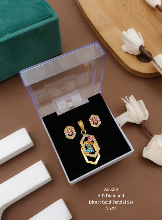 Premium Quality Imitation Jewellery AD Pendant Set PDS08