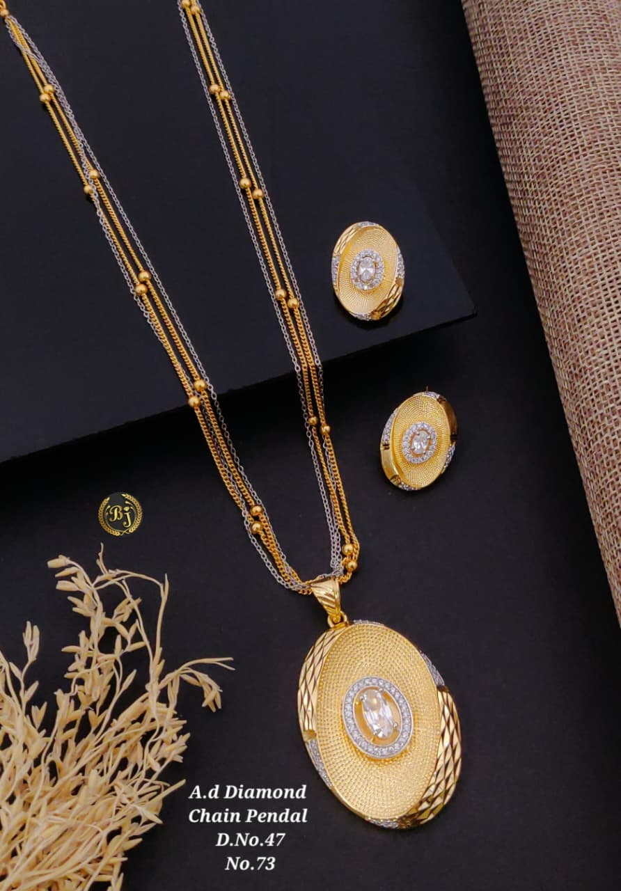Premium Quality Imitation Jewellery AD Pendant Set ADPS055