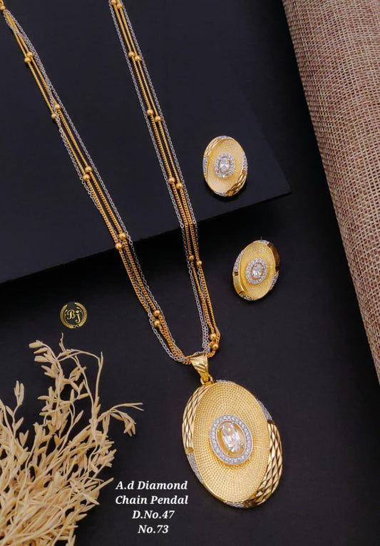 Premium Quality Imitation Jewellery AD Pendant Set ADPS055