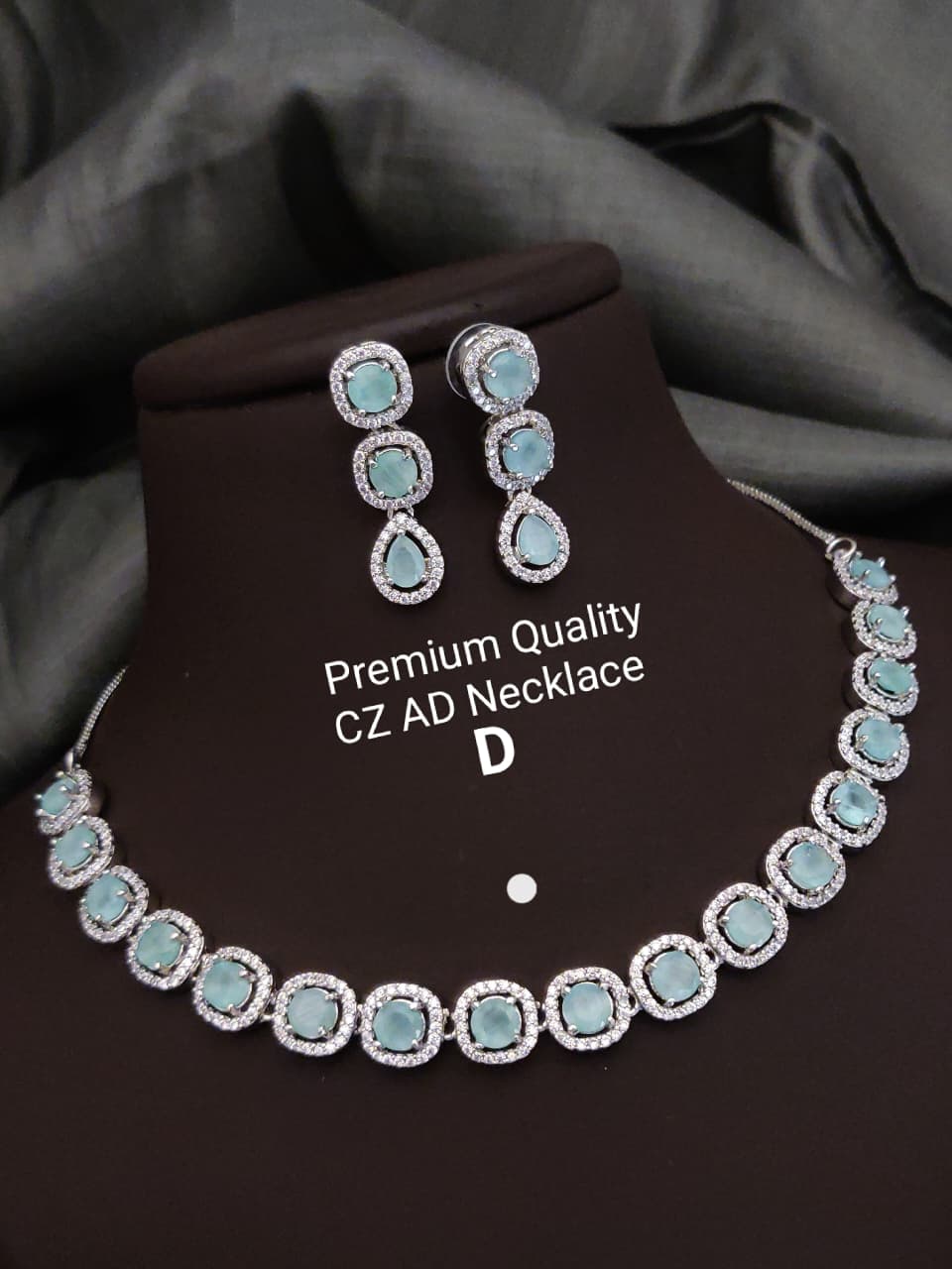 Premium Quality Imitation Jewellery AD Necklace Set ADN07